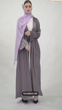 Jameel Silk Satin Grey Open Abaya