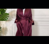 MissModesty Satin Sky Blue Open Abaya