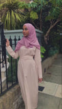 FeelModest Beige Dress Abaya