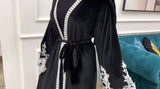 FeelModest Classic Pink Velvet Open Abaya