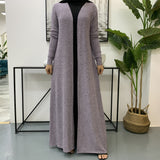 MissAmina Knit Light Purple Open Abaya-Open Abaya-Feelmodest