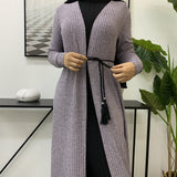 MissAmina Knit Light Purple Open Abaya