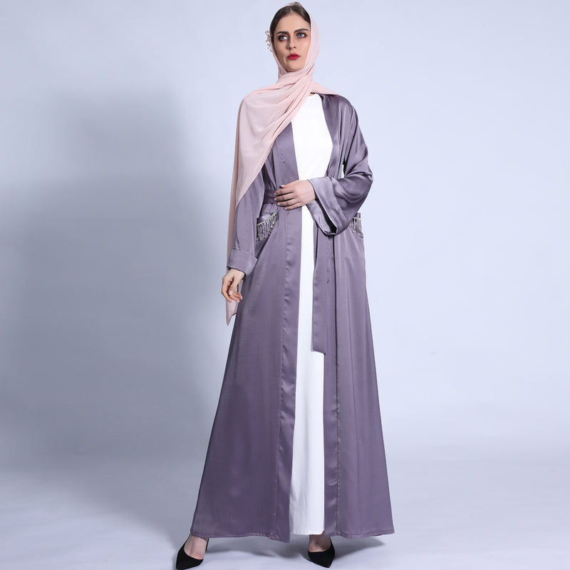 Jameel Moon Grey Open Abaya-Abaya > Dubai Abaya > Modest > Abaya Online > Open Abaya > Closed Abaya > Modanisa > Abayabuth > Abaya UK > Hijab > Muslim Dress > Modest Dress > Grey Abaya > Plain Abaya > FeelModest > Abaya Buth > White Abaya-Feelmodest