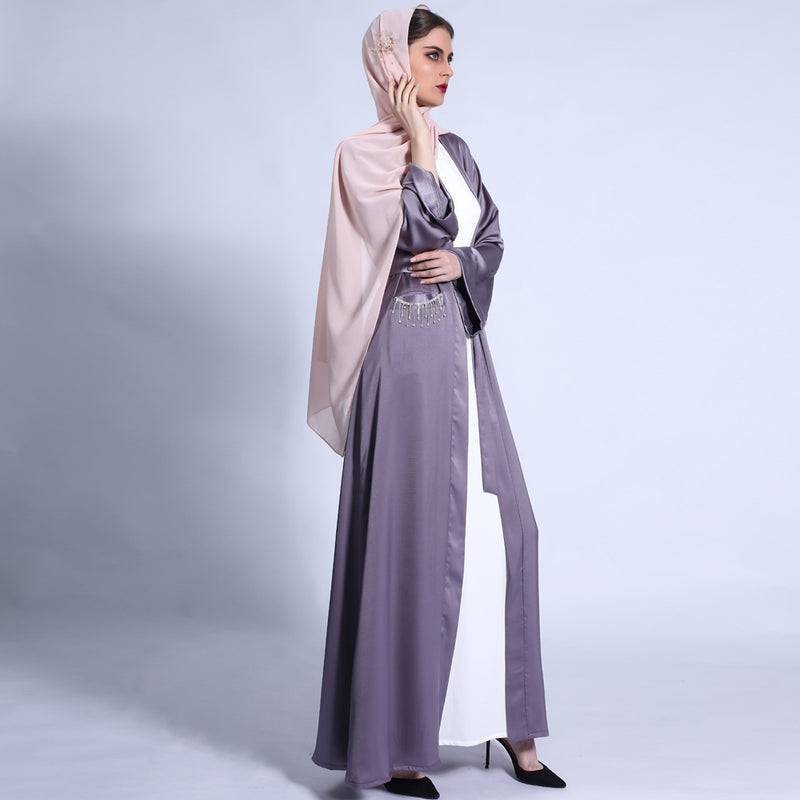 Jameel Moon Grey Open Abaya-Abaya > Dubai Abaya > Modest > Abaya Online > Open Abaya > Closed Abaya > Modanisa > Abayabuth > Abaya UK > Hijab > Muslim Dress > Modest Dress > Grey Abaya > Plain Abaya > FeelModest > Abaya Buth > White Abaya-Feelmodest