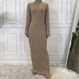 MissAmina Beige Classic Knitted Dress-Abaya > Dubai Abaya > Modest > Abaya Online > Open Abaya > Closed Abaya > Modanisa > Abayabuth > Abaya UK > Hijab > Muslim Dress > Modest Dress > Grey Abaya > Plain Abaya > FeelModest > Abaya Buth > White Abaya-Feelmodest