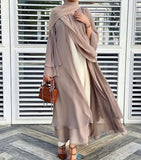 MissModesty Classic Beige Open Abaya-Abaya > Dubai Abaya > Modest > Abaya Online > Open Abaya > Closed Abaya > Modanisa > Abayabuth > Abaya UK > Hijab > Muslim Dress > Modest Dress > Grey Abaya > Plain Abaya > FeelModest > Layered Open Abaya-Feelmodest