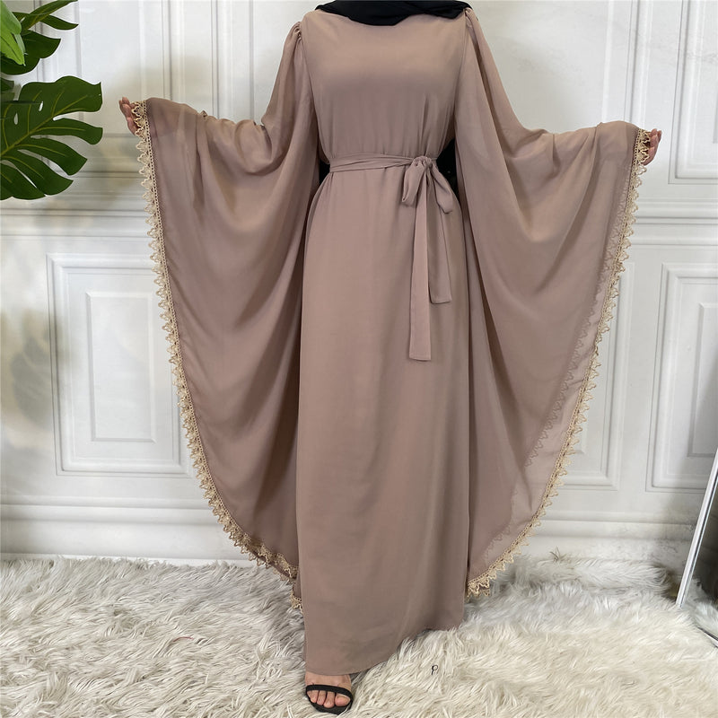 MissAmina Bat Sleeve Beige Abaya-Abaya > Dubai Abaya > Modest > Abaya Online > Open Abaya > Closed Abaya > Modanisa > Abayabuth > Abaya UK > Hijab > Muslim Dress > Modest Dress > Grey Abaya > Plain Abaya > FeelModest-Feelmodest
