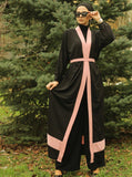 Merve Black Classic Open Abaya