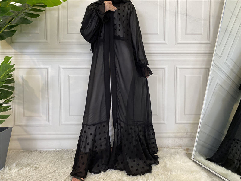 FeelModest Chiffon Open Abaya-Abaya > Dubai Abaya > Modest > Abaya Online > Open Abaya > Closed Abaya > Modanisa > Abayabuth > Abaya UK > Hijab > Muslim Dress > Modest Dress > Grey Abaya > Plain Abaya > FeelModest > Layered Abaya-Feelmodest