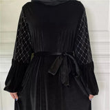 FeelModest Black Velvet Dress-Abaya > Dubai Abaya > Modest > Abaya Online > Open Abaya > Closed Abaya > Modanisa > Abayabuth > Abaya UK > Hijab > Muslim Dress > Modest Dress > Grey Abaya > Plain Abaya > FeelModest > Abaya Buth > Velvet Abaya > Satin Abaya-Feelmodest