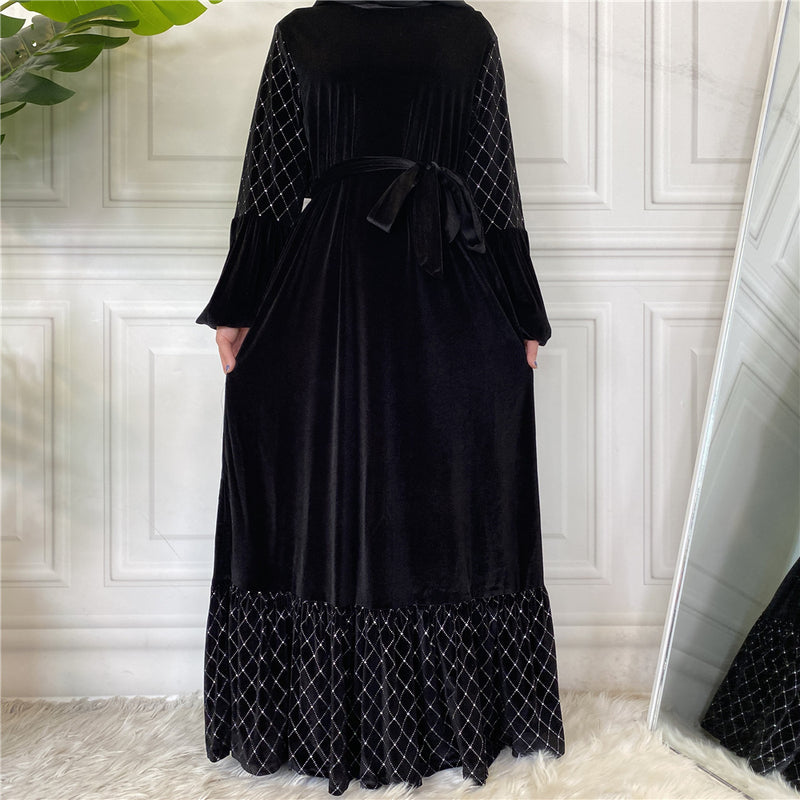 FeelModest Black Velvet Dress-Abaya > Dubai Abaya > Modest > Abaya Online > Open Abaya > Closed Abaya > Modanisa > Abayabuth > Abaya UK > Hijab > Muslim Dress > Modest Dress > Grey Abaya > Plain Abaya > FeelModest > Abaya Buth > Velvet Abaya > Satin Abaya-Feelmodest