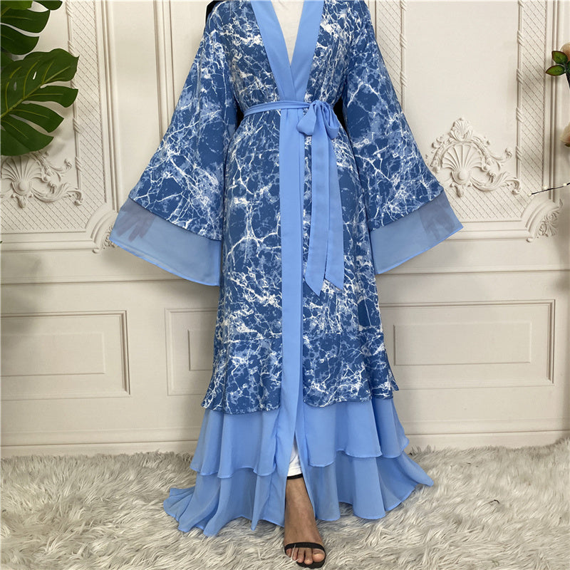 MissModesty Blue Tie Dye 3 Layered Open Abaya-Abaya > Dubai Abaya > Modest > Abaya Online > Open Abaya > Closed Abaya > Modanisa > Abayabuth > Abaya UK > Hijab > Muslim Dress > Modest Dress > Grey Abaya > Plain Abaya > FeelModest > Closed Abaya > Abaya Fashion-Feelmodest