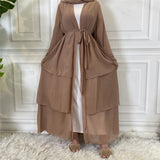 Chiffon Layered Open Abaya - Choose Colour-Abaya > Dubai Abaya > Modest > Abaya Online > Open Abaya > Closed Abaya > Modanisa > Abayabuth > Abaya UK > Hijab > Muslim Dress > Modest Dress > Grey Abaya > Plain Abaya > FeelModest > Satin Abaya-Feelmodest