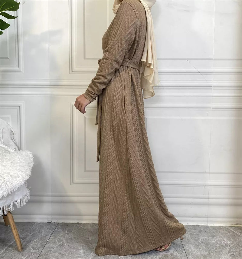 FeelModest Classic Brown Long Open Cardigan