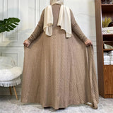 FeelModest Classic Brown Long Open Cardigan
