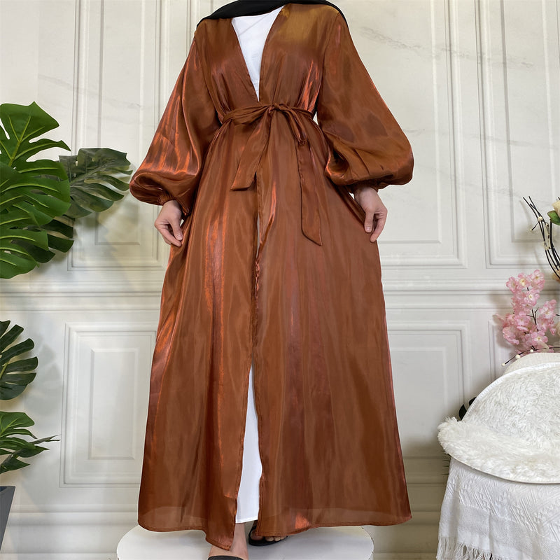 Classic Silk Coffee Open Abaya-Abaya > Dubai Abaya > Modest > Abaya Online > Open Abaya > Closed Abaya > Modanisa > Abayabuth > Abaya UK > Hijab > Muslim Dress > Modest Dress > Grey Abaya > Plain Abaya > FeelModest > Abaya Buth > White Abaya > Silk Abaya-Feelmodest