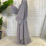 MissModesty Classic Grey Open Abaya-Abaya > Dubai Abaya > Modest > Abaya Online > Open Abaya > Closed Abaya > Modanisa > Abayabuth > Abaya UK > Hijab > Muslim Dress > Modest Dress > Grey Abaya > Plain Abaya > FeelModest > Layered Abaya-Feelmodest