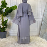 MissModesty Classic Grey Open Abaya-Abaya > Dubai Abaya > Modest > Abaya Online > Open Abaya > Closed Abaya > Modanisa > Abayabuth > Abaya UK > Hijab > Muslim Dress > Modest Dress > Grey Abaya > Plain Abaya > FeelModest > Layered Abaya-Feelmodest