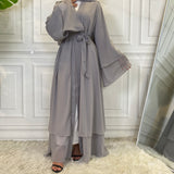 MissModesty Classic Grey Open Abaya-Abaya > Dubai Abaya > Modest > Abaya Online > Open Abaya > Closed Abaya > Modanisa > Abayabuth > Abaya UK > Hijab > Muslim Dress > Modest Dress > Grey Abaya > Plain Abaya > FeelModest > Layered Abaya-Feelmodest