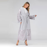 FeelModest Grey Kimono Open Abaya-Abaya > Dubai Abaya > Modest > Abaya Online > Open Abaya > Closed Abaya > Modanisa > Abayabuth > Abaya UK > Hijab > Muslim Dress > Modest Dress > Grey Abaya > Plain Abaya > FeelModest > Layered Abaya-Feelmodest