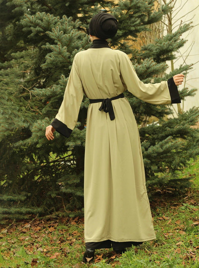 Merve Mint Classic Open Abaya-Abaya > Dubai Abaya > Modest > Abaya Online > Open Abaya > Closed Abaya > Modanisa > Abayabuth > Abaya UK > Hijab > Muslim Dress > Modest Dress > Grey Abaya > Plain Abaya > FeelModest > Layered Open Abaya-Feelmodest