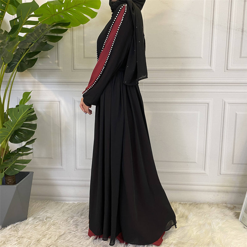 MissModesty Maroon Classic Pearls Abaya-Abaya > Dubai Abaya > Modest > Abaya Online > Open Abaya > Closed Abaya > Modanisa > Abayabuth > Abaya UK > Hijab > Muslim Dress > Modest Dress > Grey Abaya > Plain Abaya > FeelModest > Layered Abaya > Abayabuth-Feelmodest