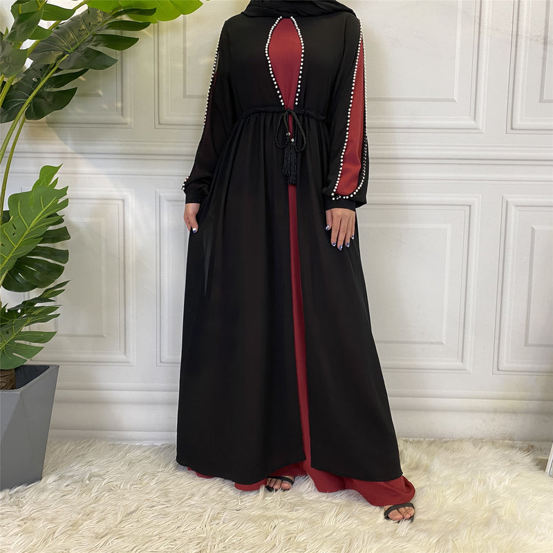 MissModesty Maroon Classic Pearls Abaya-Abaya > Dubai Abaya > Modest > Abaya Online > Open Abaya > Closed Abaya > Modanisa > Abayabuth > Abaya UK > Hijab > Muslim Dress > Modest Dress > Grey Abaya > Plain Abaya > FeelModest > Layered Abaya > Abayabuth-Feelmodest
