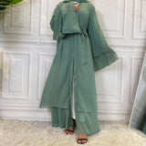 MissModesty Mint Open Abaya-Abaya > Dubai Abaya > Modest > Abaya Online > Open Abaya > Closed Abaya > Modanisa > Abayabuth > Abaya UK > Hijab > Muslim Dress > Modest Dress > Grey Abaya > Plain Abaya > FeelModest-Feelmodest