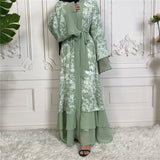 MissModesty Tie Dye 3 Layered Open Abaya With White Bodycon Dress-Abaya > Dubai Abaya > Modest > Abaya Online > Open Abaya > Closed Abaya > Modanisa > Abayabuth > Abaya UK > Hijab > Muslim Dress > Modest Dress > Grey Abaya > Plain Abaya > FeelModest > Layered Abaya > Tie Dye Abaya > Chiffon Abaya > Cheap Abaya-Feelmodest