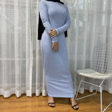 MissBarawa Light Blue Classic Knitted Dress-Abaya > Dubai Abaya > Modest > Abaya Online > Open Abaya > Closed Abaya > Modanisa > Abayabuth > Abaya UK > Hijab > Muslim Dress > Modest Dress > Grey Abaya > Plain Abaya > FeelModest > Abaya Buth > White Abaya > Slip Dress > Abaya Dress-Feelmodest