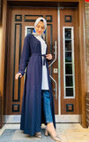 MissKarima Classic Navy Blue Open Abaya
