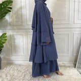 Chiffon Layered Open Abaya - Choose Colour-Abaya > Dubai Abaya > Modest > Abaya Online > Open Abaya > Closed Abaya > Modanisa > Abayabuth > Abaya UK > Hijab > Muslim Dress > Modest Dress > Grey Abaya > Plain Abaya > FeelModest > Satin Abaya-Feelmodest