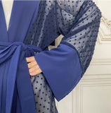 FeelModest Polka Dot Navy Open Abaya-Abaya > Dubai Abaya > Modest > Abaya Online > Open Abaya > Closed Abaya > Modanisa > Abayabuth > Abaya UK > Hijab > Muslim Dress > Modest Dress > Grey Abaya > Plain Abaya > FeelModest > Abaya Buth > White Abaya > Silk Abaya-Feelmodest
