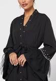 MissModesty Black Pearl Open Abaya-Abaya > Dubai Abaya > Abayatopia > Abaya Online > Open Abaya > Closed Abaya > Modanisa > Abayabuth > Abaya UK > Hijab > Muslim Dress > Modest Dress > Grey Abaya > Plain Abaya > FeelModest > Abaya Buth > White Abaya > pearl abaya-Feelmodest