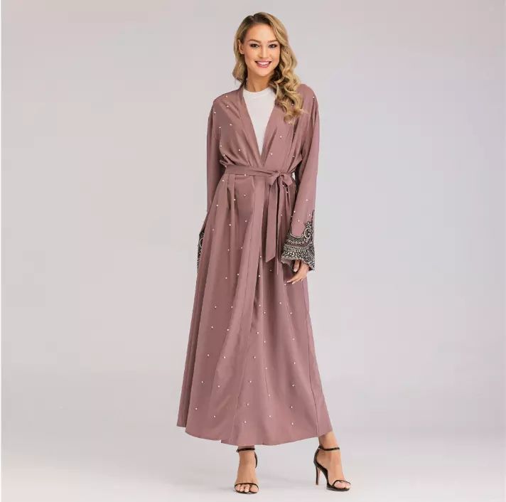 MissAmina Pink Pearl Open Abaya-Abaya > Dubai Abaya > Modest > Abaya Online > Open Abaya > Closed Abaya > Modanisa > Abayabuth > Abaya UK > Hijab > Muslim Dress > Modest Dress > Grey Abaya > Plain Abaya > FeelModest > Pink Abaya > Nidha Abaya > Dubai Abaya-Feelmodest