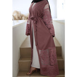 FeelModest Pink Kimono Open Abaya