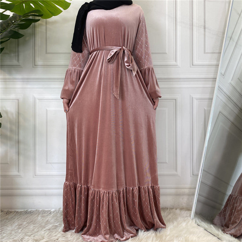 MissModesty Pink Velvet Dress-Abaya > Dubai Abaya > Modest > Abaya Online > Open Abaya > Closed Abaya > Modanisa > Abayabuth > Abaya UK > Hijab > Muslim Dress > Modest Dress > Grey Abaya > Plain Abaya > FeelModest > Abaya Buth > Velvet Abaya > Satin Abaya-Feelmodest