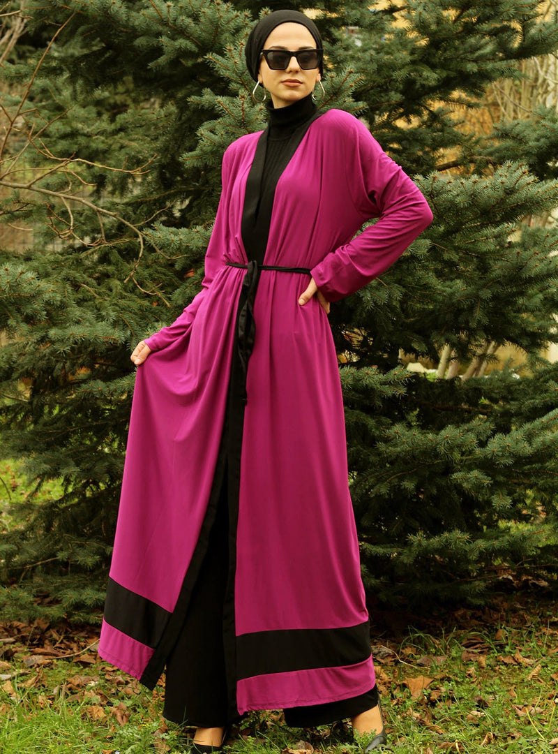 Merve Black Viscose Open Abaya-Abaya > Dubai Abaya > Modest > Abaya Online > Open Abaya > Closed Abaya > Modanisa > Abayabuth > Abaya UK > Hijab > Muslim Dress > Modest Dress > Grey Abaya > Plain Abaya > FeelModest > Layered Open Abaya-Feelmodest
