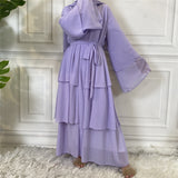 Chiffon Layered Open Abaya - Choose Colour-Abaya > Dubai Abaya > Modest > Abaya Online > Open Abaya > Closed Abaya > Modanisa > Abayabuth > Abaya UK > Hijab > Muslim Dress > Modest Dress > Grey Abaya > Plain Abaya > FeelModest > Satin Abaya-Feelmodest