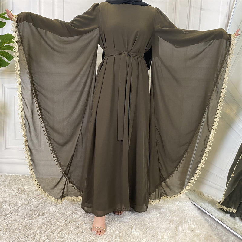 MissAmina Bat Sleeve Sage Abaya-Abaya > Dubai Abaya > Modest > Abaya Online > Open Abaya > Closed Abaya > Modanisa > Abayabuth > Abaya UK > Hijab > Muslim Dress > Modest Dress > Grey Abaya > Plain Abaya > FeelModest-Feelmodest