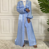Silk Satin Puff Sleeve Sky Blue Open Abaya-Abaya > Dubai Abaya > Modest > Abaya Online > Open Abaya > Closed Abaya > Modanisa > Abayabuth > Abaya UK > Hijab > Muslim Dress > Modest Dress > Grey Abaya > Plain Abaya > FeelModest > Abaya Buth > White Abaya > Silk Abaya > Puff Sleeve Abaya-Feelmodest
