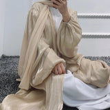 Classic Silk Beige Open Abaya-Abaya > Dubai Abaya > Modest > Abaya Online > Open Abaya > Closed Abaya > Modanisa > Abayabuth > Abaya UK > Hijab > Muslim Dress > Modest Dress > Grey Abaya > Plain Abaya > FeelModest > Abaya Buth > White Abaya > Silk Abaya-Feelmodest