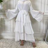 Chiffon Layered Open Abaya - Choose Colour-Abaya > Dubai Abaya > Modest > Abaya Online > Open Abaya > Closed Abaya > Modanisa > Abayabuth > Abaya UK > Hijab > Muslim Dress > Modest Dress > Grey Abaya > Plain Abaya > FeelModest > Satin Abaya-Feelmodest