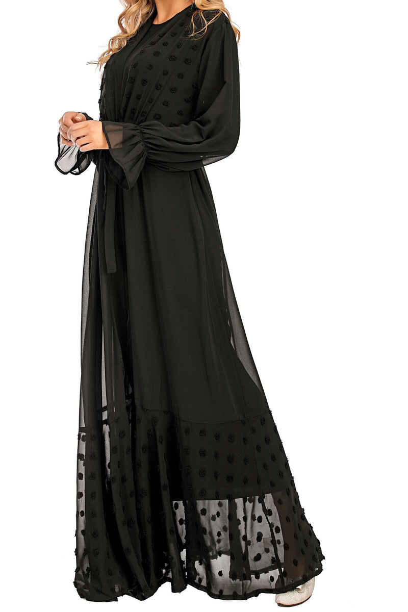 FeelModest Black Open Abaya-Abaya-Feelmodest