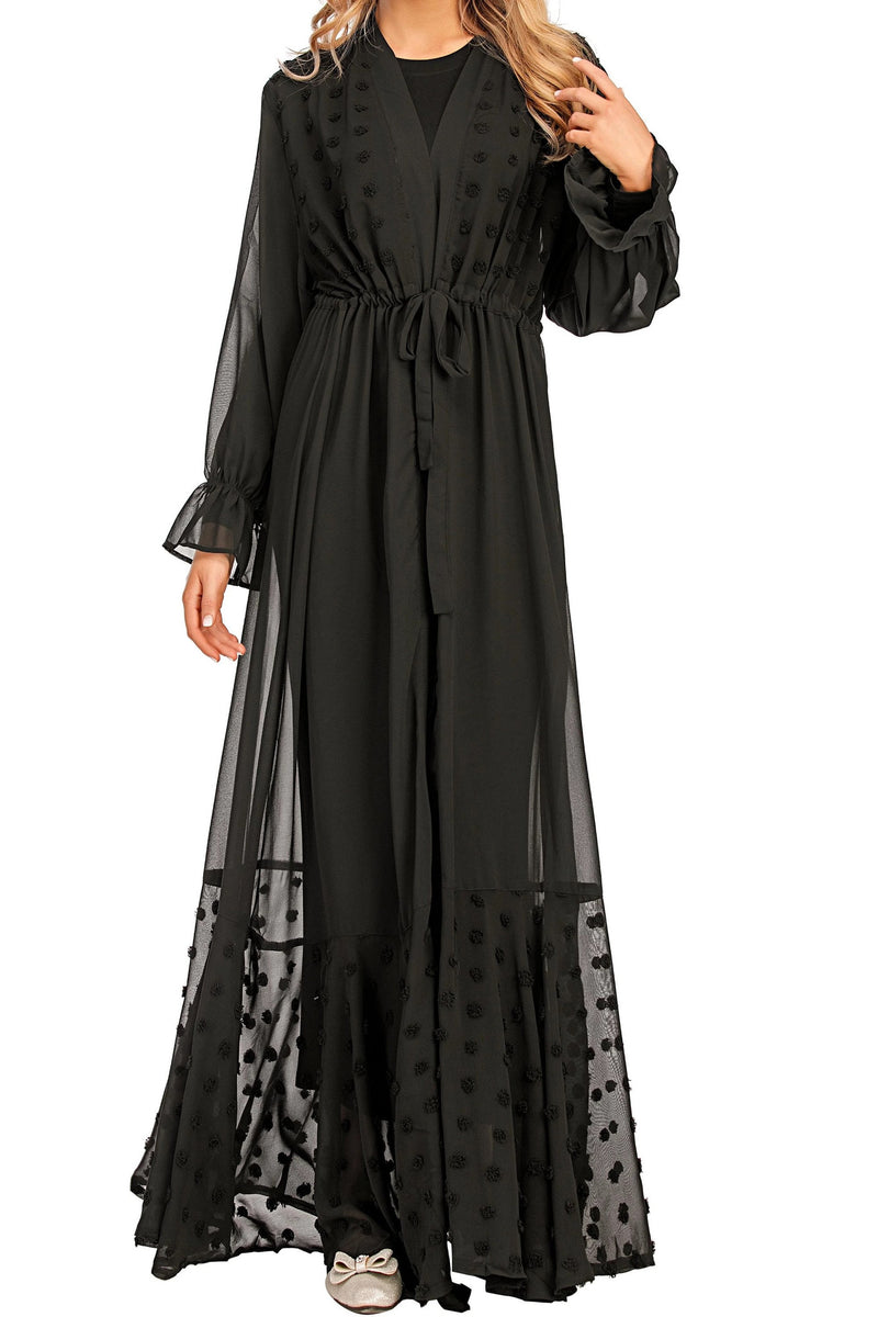 FeelModest Black Open Abaya-Abaya-Feelmodest