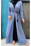 MissAmina Knit Light Blue Open Abaya