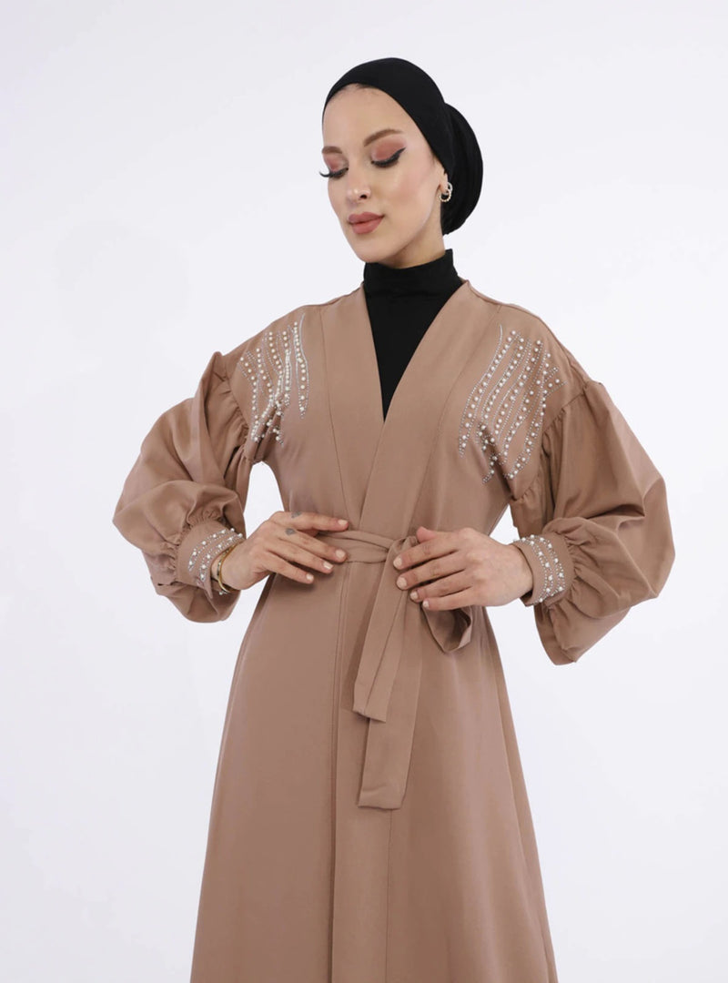 MissKarima Mink Open Abaya-Abaya > Dubai Abaya > Modest > Abaya Online > Open Abaya > Closed Abaya > Modanisa > Abayabuth > Abaya UK > Hijab > Muslim Dress > Modest Dress > Grey Abaya > Plain Abaya > FeelModest > Pink Abaya >Eid Outfit > Beige Abaya-Feelmodest