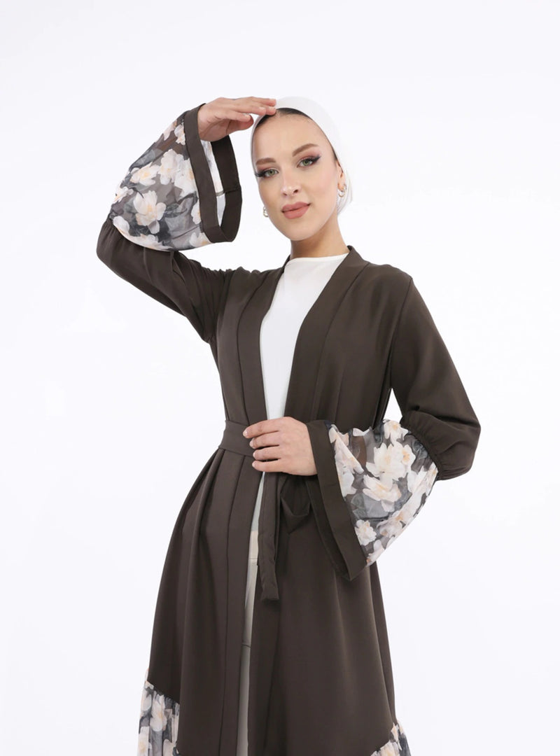 MissKarima Damask Print Open Abaya-Abaya > Dubai Abaya > Modest > Abaya Online > Open Abaya > Closed Abaya > Modanisa > Abayabuth > Abaya UK > Hijab > Muslim Dress > Modest Dress > Grey Abaya > Plain Abaya > FeelModest > Pink Abaya >Eid Outfit > Beige Abaya-Feelmodest