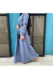MissAmina Knit Light Blue Open Abaya-Open Abaya-Feelmodest