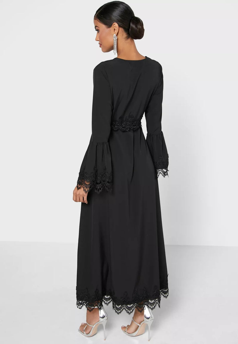 MissModesty Black Laced Dress-Abaya > Dubai Abaya > Abayatopia > Abaya Online > Open Abaya > Closed Abaya > Modanisa > Abayabuth > Abaya UK > Hijab > Muslim Dress > Modest Dress > Grey Abaya > Plain Abaya > FeelModest > Abaya Buth > White Abaya > pearl abaya-Feelmodest